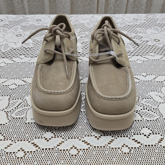 UGG Cityfunc Platform Suede Loafer Shoes Women’s 8.5 Mustard Tan Beige 1163010 - Picture 9 of 10